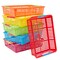 6 Pack Plastic Turn In Paper Trays for Classroom, Colorful Storage Bin Basket Organizers for School Supplies, 6 Colors (10 x 13.5 In)